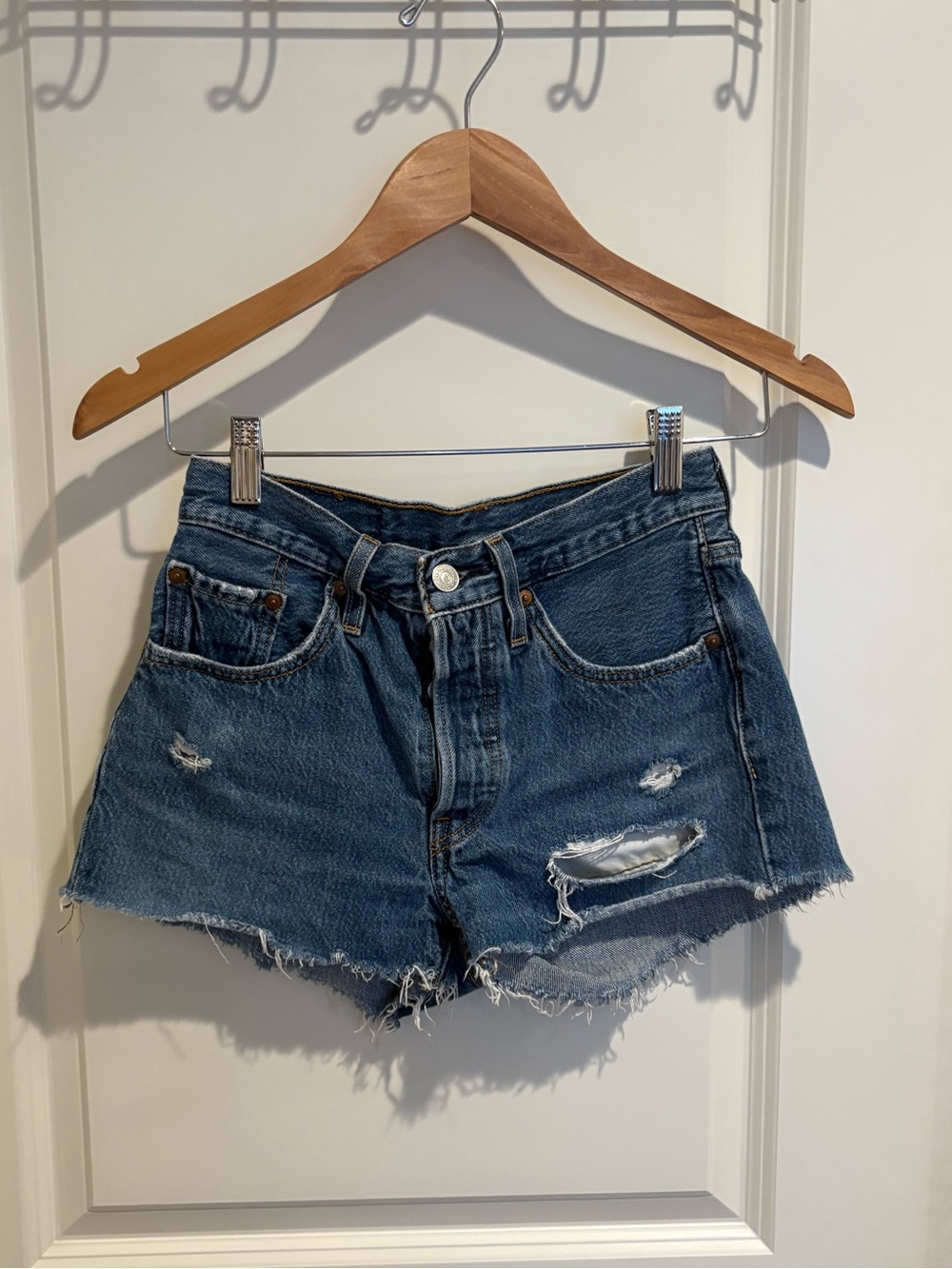 Levi’s 501 Distressed Denim Jean Shorts - size 24